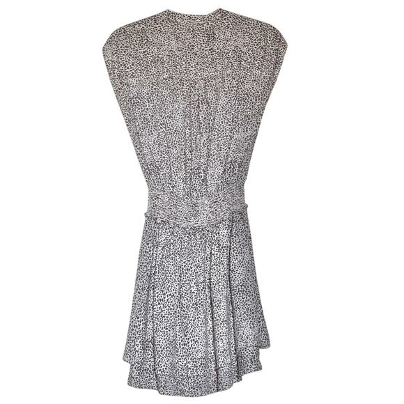 Rails Angelina Smocked Waist Tiered Mini Dress Sand Cheetah Linen Blend Size XS - Picture 9 of 9